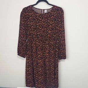 OLD NAVY MATERNITY FLORAL LONG SLEEVE DRESS SIZE MEDIUM